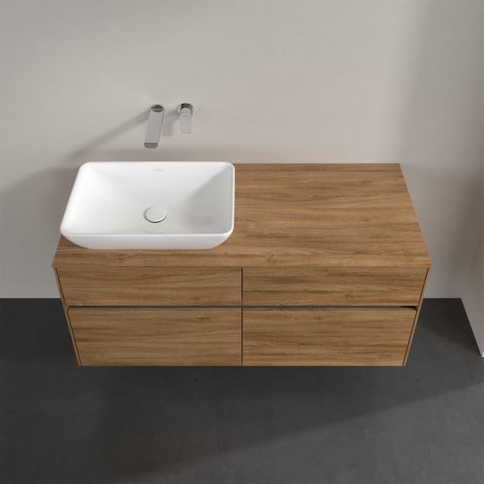 Villeroy & Boch Collaro Waschtischunterschrank 120 x 50 cm, mit 4 Auszügen und LED-Beleuchtung für Venticello Waschtisch