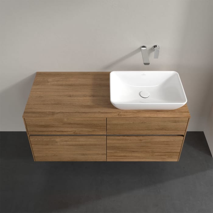 Villeroy & Boch Collaro Waschtischunterschrank 120 x 50 cm, mit 4 Auszügen und LED-Beleuchtung für Venticello Waschtisch