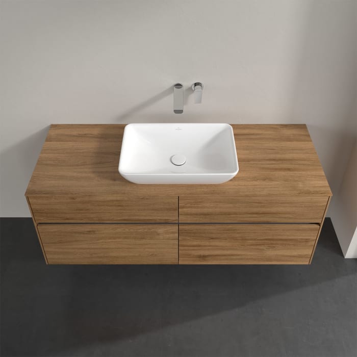 Villeroy & Boch Collaro Waschtischunterschrank 140 x 50 cm, mit 4 Auszügen und LED-Beleuchtung für Venticello Waschtisch