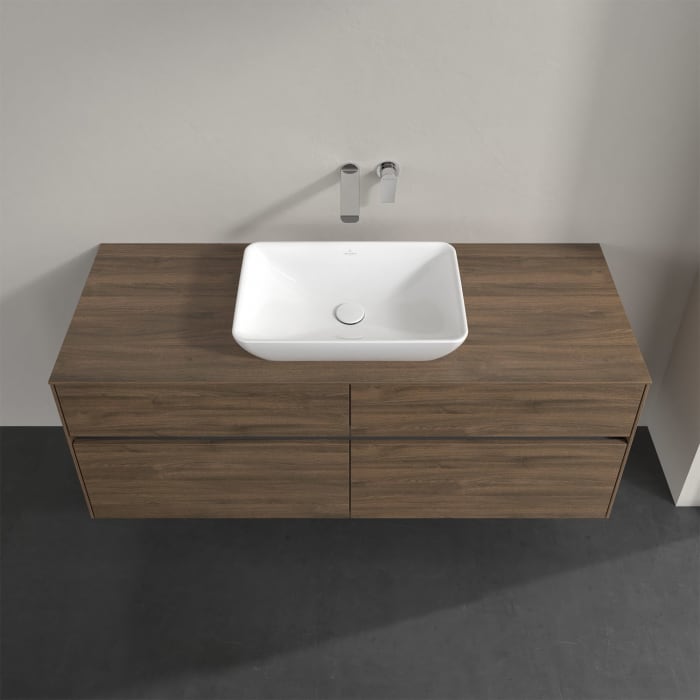 Villeroy & Boch Collaro Waschtischunterschrank 140 x 50 cm, mit 4 Auszügen und LED-Beleuchtung für Venticello Waschtisch