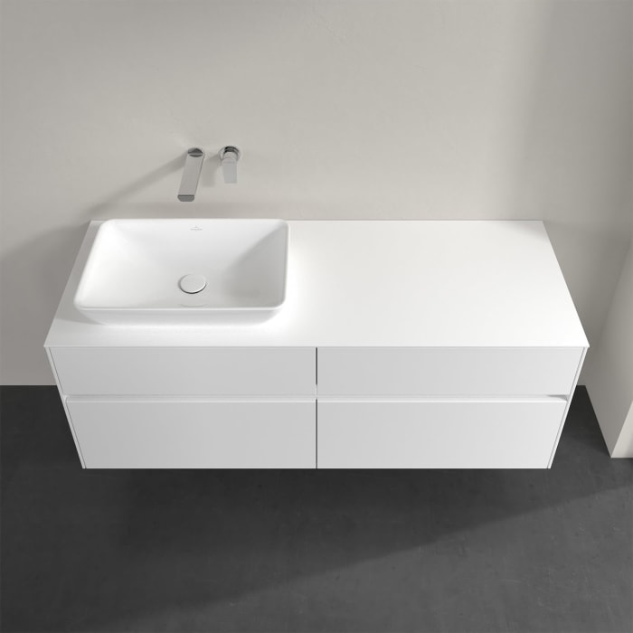 Villeroy & Boch Collaro Waschtischunterschrank 140 x 50 cm, mit 4 Auszügen und LED-Beleuchtung für Venticello Waschtisch