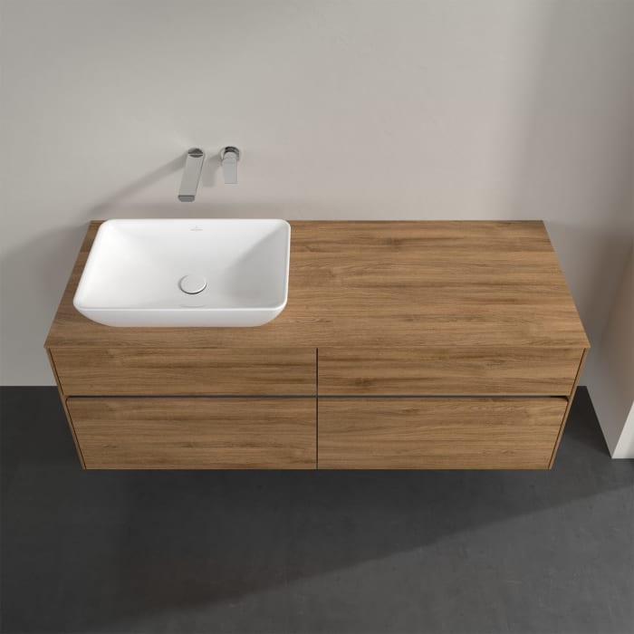 Villeroy & Boch Collaro Waschtischunterschrank 140 x 50 cm, mit 4 Auszügen und LED-Beleuchtung für Venticello Waschtisch