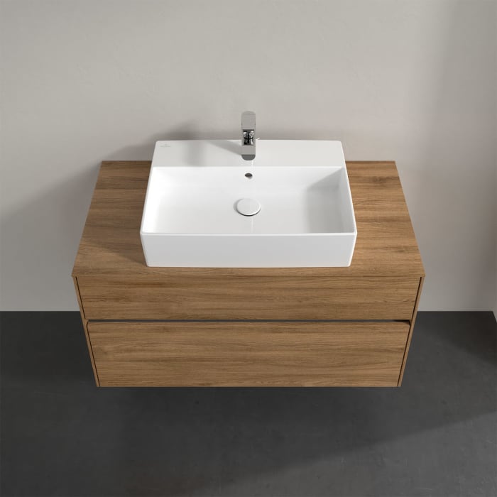 Villeroy & Boch Collaro Waschtischunterschrank 100 x 50 cm, mit 2 Auszügen und LED-Beleuchtung