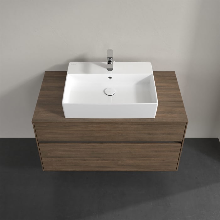 Villeroy & Boch Collaro Waschtischunterschrank 100 x 50 cm, mit 2 Auszügen und LED-Beleuchtung