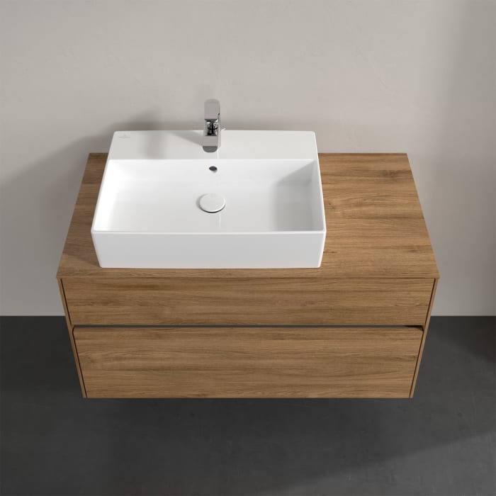 Villeroy & Boch Collaro Waschtischunterschrank 100 x 50 cm, mit 2 Auszügen und LED-Beleuchtung