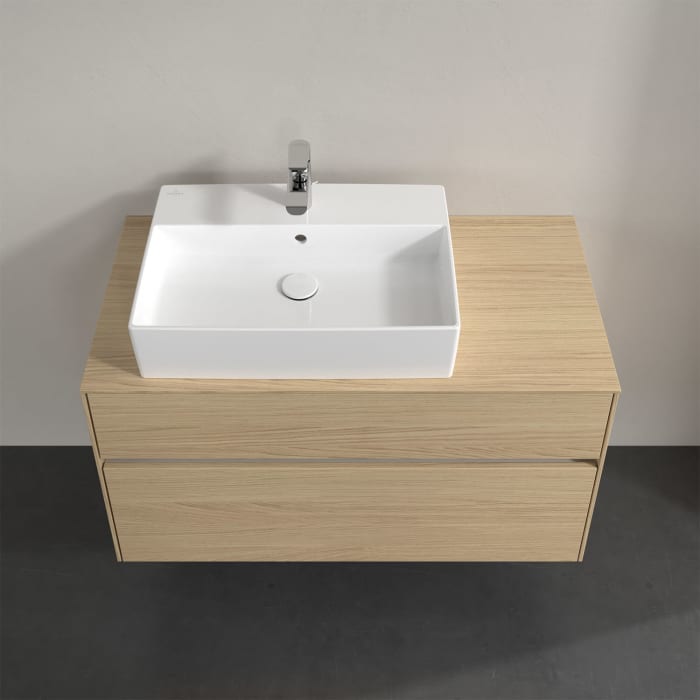 Villeroy & Boch Collaro Waschtischunterschrank 100 x 50 cm, mit 2 Auszügen und LED-Beleuchtung