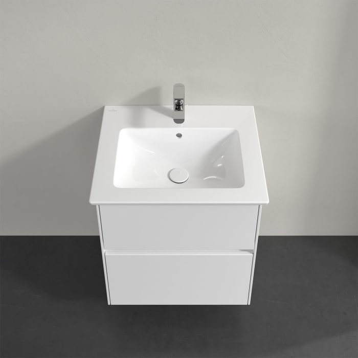 Villeroy & Boch Collaro Waschtischunterschrank 56 x 48 cm, mit 2 Auszügen und LED-Beleuchtung für Venticello Waschtisch