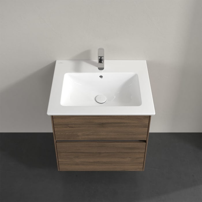 Villeroy & Boch Collaro Waschtischunterschrank 61 x 48 cm, mit 2 Auszügen und LED-Beleuchtung für Venticello Waschtisch