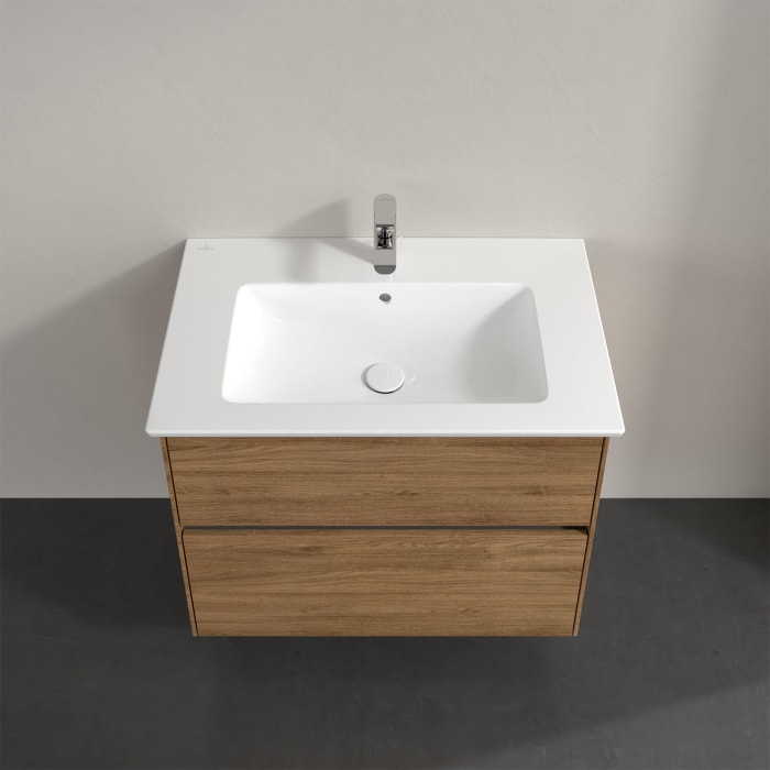 Villeroy & Boch Collaro Waschtischunterschrank 76 x 48 cm, mit 2 Auszügen und LED-Beleuchtung für Venticello Waschtisch