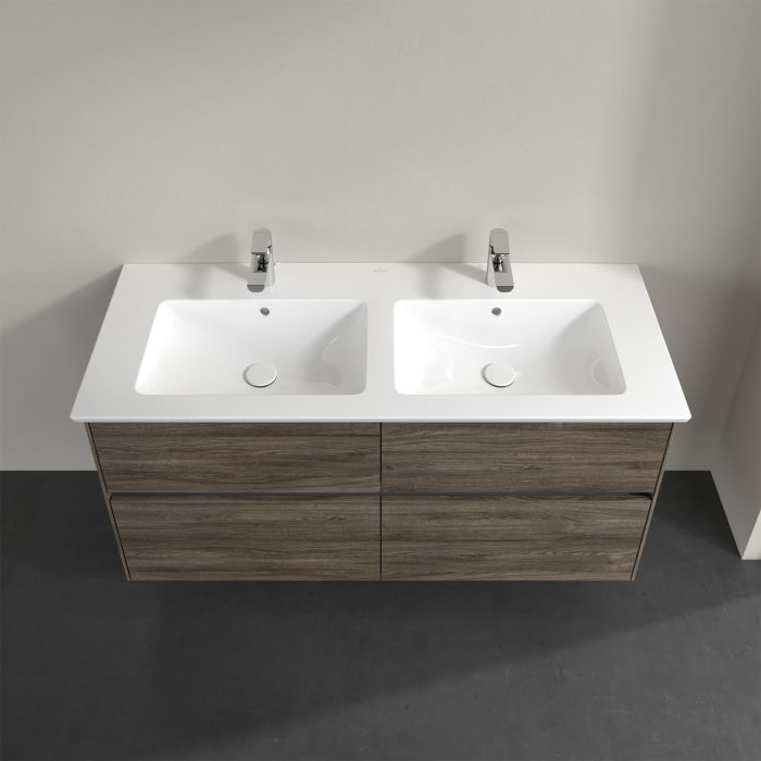 Villeroy & Boch Collaro Waschtischunterschrank 126 x 48 cm, mit 4 Auszügen und LED-Beleuchtung für Venticello Waschtisch