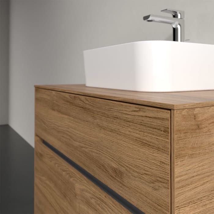 Villeroy & Boch Collaro Waschtischunterschrank 80 x 50 cm, mit 2 Auszügen und LED-Beleuchtung für Finion Waschtisch