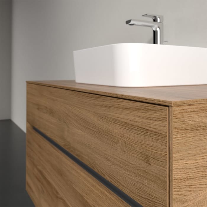 Villeroy & Boch Collaro Waschtischunterschrank 100 x 50 cm, mit 2 Auszügen und LED-Beleuchtung für Finion Waschtisch