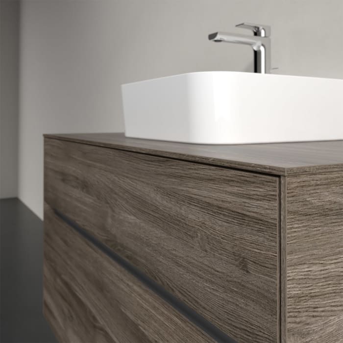 Villeroy & Boch Collaro Waschtischunterschrank 100 x 50 cm, mit 2 Auszügen und LED-Beleuchtung für Finion Waschtisch