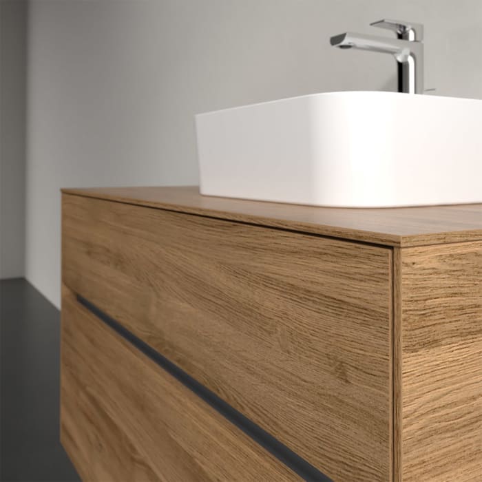 Villeroy & Boch Collaro Waschtischunterschrank 100 x 50 cm, mit 2 Auszügen und LED-Beleuchtung für Finion Waschtisch