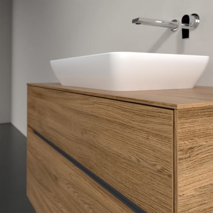 Villeroy & Boch Collaro Waschtischunterschrank 100 x 50 cm, mit 2 Auszügen und LED-Beleuchtung für Venticello Waschtisch