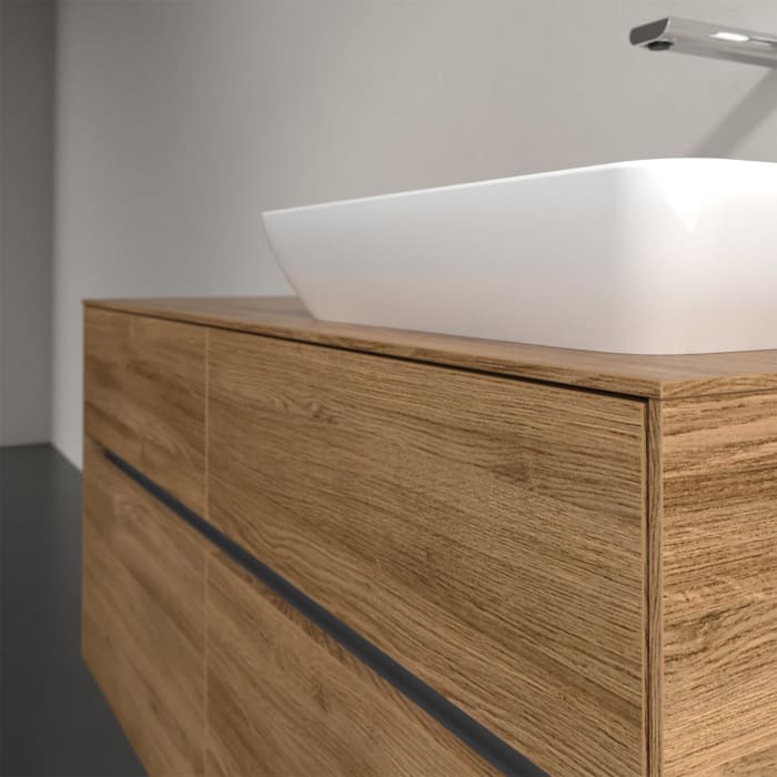 Villeroy & Boch Collaro Waschtischunterschrank 120 x 50 cm, mit 4 Auszügen und LED-Beleuchtung für Venticello Waschtisch