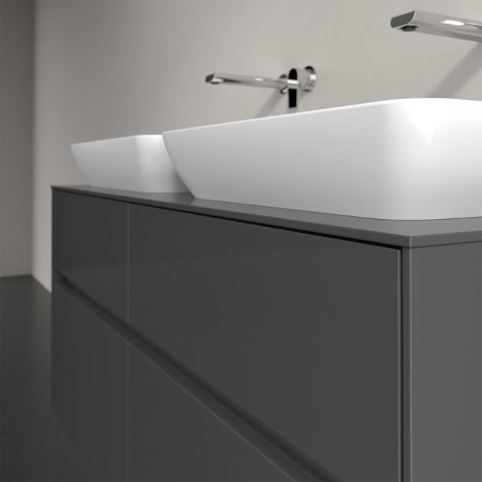 Villeroy & Boch Collaro Waschtischunterschrank 120 x 50 cm, mit 4 Auszügen und LED-Beleuchtung für 2 Venticello Waschtische