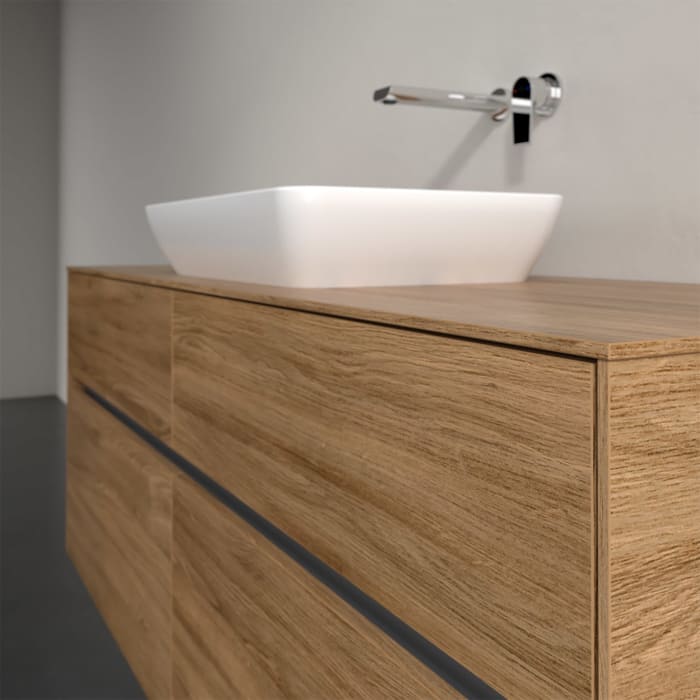 Villeroy & Boch Collaro Waschtischunterschrank 140 x 50 cm, mit 4 Auszügen und LED-Beleuchtung für Venticello Waschtisch