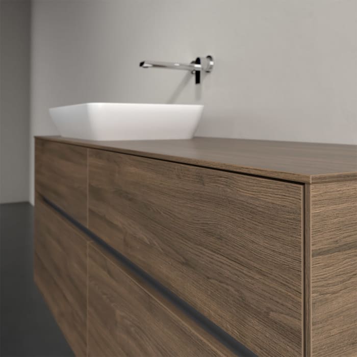 Villeroy & Boch Collaro Waschtischunterschrank 140 x 50 cm, mit 4 Auszügen und LED-Beleuchtung für Venticello Waschtisch