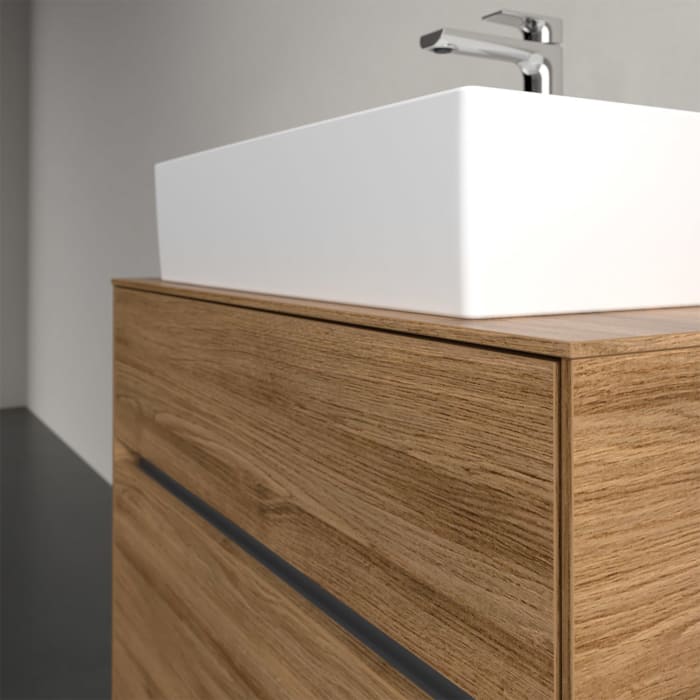 Villeroy & Boch Collaro Waschtischunterschrank 80 x 50 cm, mit 2 Auszügen und LED-Beleuchtung