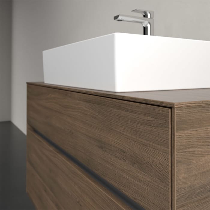 Villeroy & Boch Collaro Waschtischunterschrank 100 x 50 cm, mit 2 Auszügen und LED-Beleuchtung