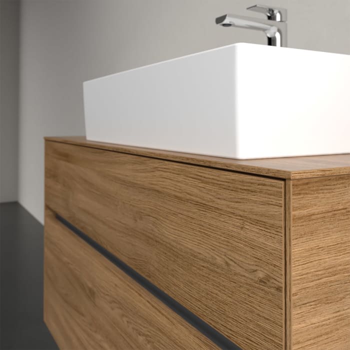 Villeroy & Boch Collaro Waschtischunterschrank 100 x 50 cm, mit 2 Auszügen und LED-Beleuchtung