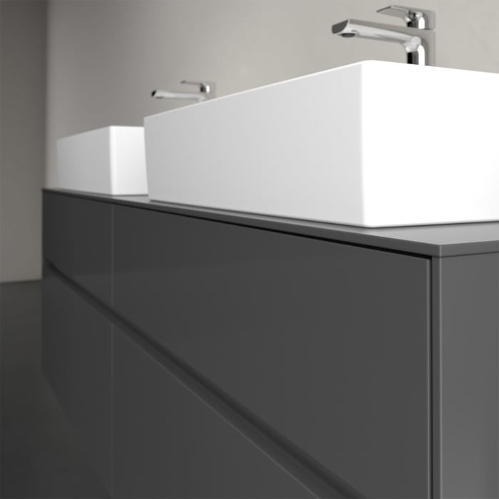 Villeroy & Boch Collaro Waschtischunterschrank 160 x 50 cm, mit 4 Auszügen und LED-Beleuchtung für 2 Waschtische