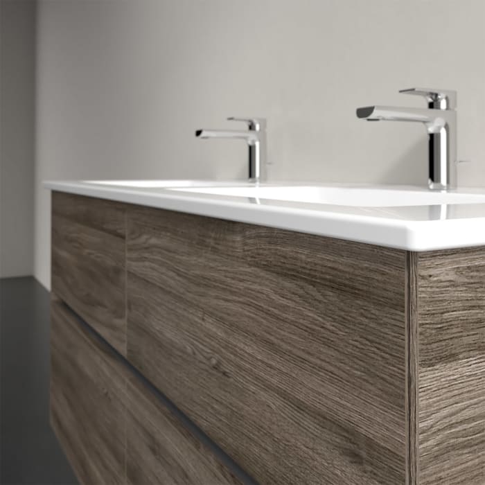 Villeroy & Boch Collaro Waschtischunterschrank 126 x 48 cm, mit 4 Auszügen und LED-Beleuchtung für Venticello Waschtisch