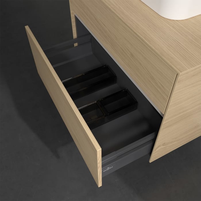 Villeroy & Boch Collaro Waschtischunterschrank 80 x 50 cm, mit 2 Auszügen und LED-Beleuchtung für Finion Waschtisch