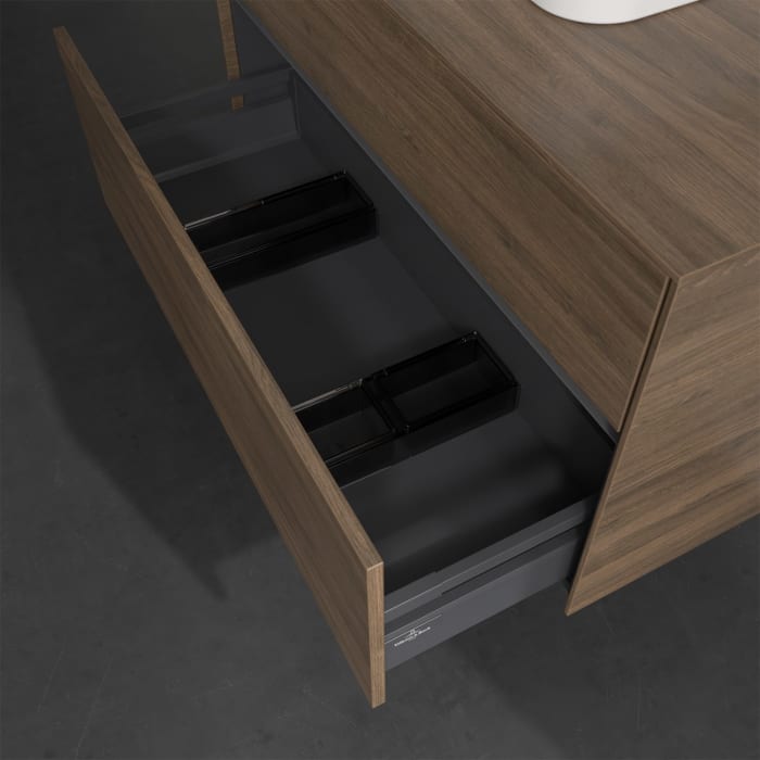 Villeroy & Boch Collaro Waschtischunterschrank 100 x 50 cm, mit 2 Auszügen und LED-Beleuchtung für Finion Waschtisch