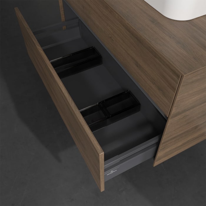 Villeroy & Boch Collaro Waschtischunterschrank 100 x 50 cm, mit 2 Auszügen und LED-Beleuchtung für Finion Waschtisch