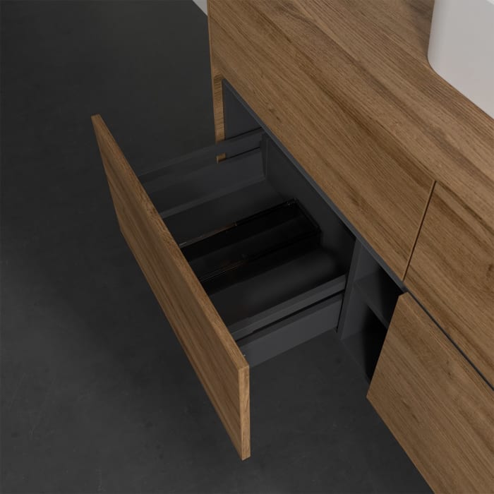 Villeroy & Boch Collaro Waschtischunterschrank 120 x 50 cm, mit 4 Auszügen und LED-Beleuchtung für Finion Waschtisch