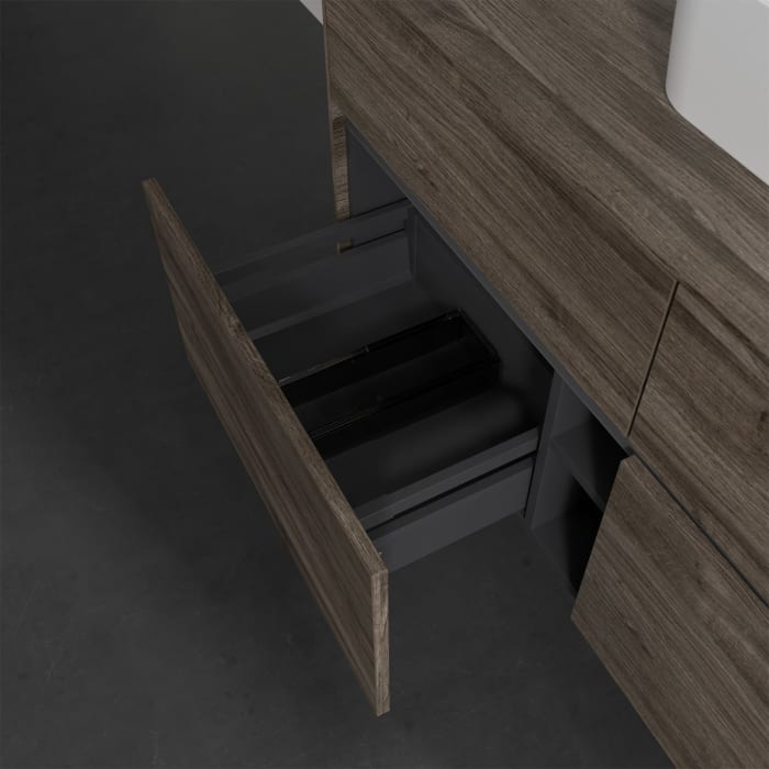 Villeroy & Boch Collaro Waschtischunterschrank 120 x 50 cm, mit 4 Auszügen und LED-Beleuchtung für Finion Waschtisch