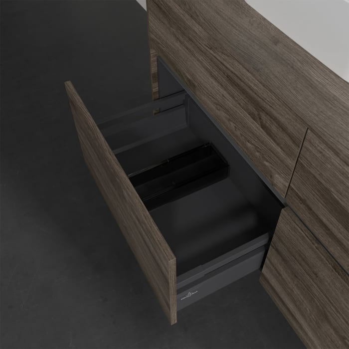 Villeroy & Boch Collaro Waschtischunterschrank 120 x 50 cm, mit 4 Auszügen und LED-Beleuchtung für Finion Waschtisch