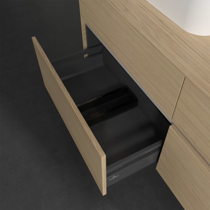 Villeroy & Boch Collaro Waschtischunterschrank 140 x 50 cm, mit 4 Auszügen und LED-Beleuchtung für Finion Waschtisch