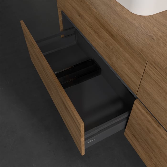 Villeroy & Boch Collaro Waschtischunterschrank 160 x 50 cm, mit 4 Auszügen und LED-Beleuchtung für Finion Waschtisch