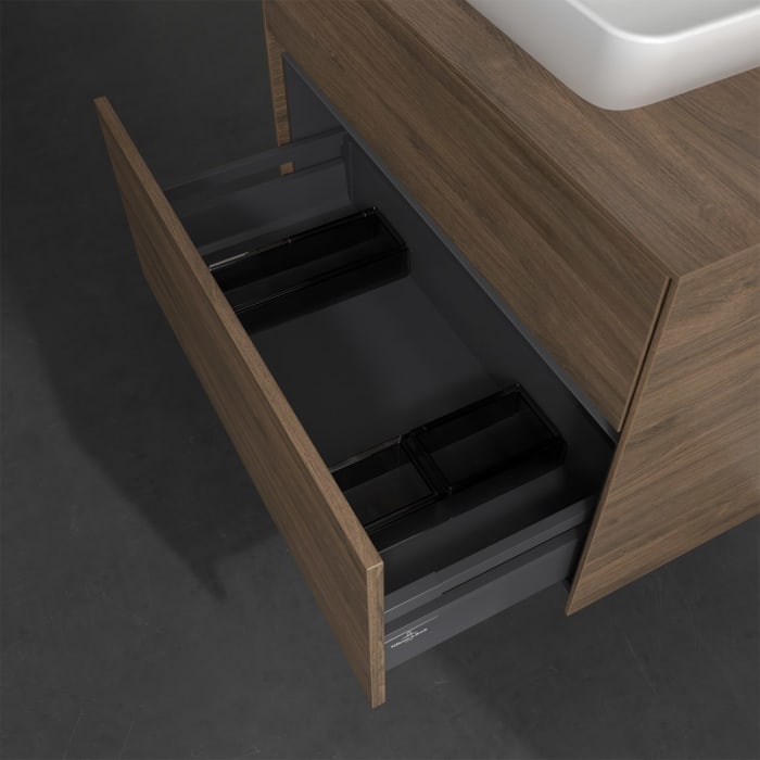 Villeroy & Boch Collaro Waschtischunterschrank 80 x 50 cm, mit 2 Auszügen und LED-Beleuchtung für Venticello Waschtisch