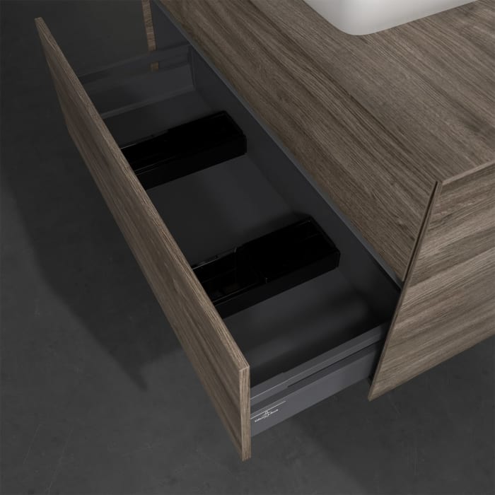 Villeroy & Boch Collaro Waschtischunterschrank 100 x 50 cm, mit 2 Auszügen und LED-Beleuchtung für Venticello Waschtisch