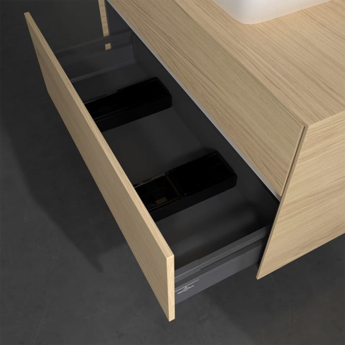 Villeroy & Boch Collaro Waschtischunterschrank 100 x 50 cm, mit 2 Auszügen und LED-Beleuchtung für Venticello Waschtisch