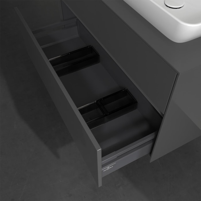 Villeroy & Boch Collaro Waschtischunterschrank 100 x 50 cm, mit 2 Auszügen und LED-Beleuchtung für Venticello Waschtisch