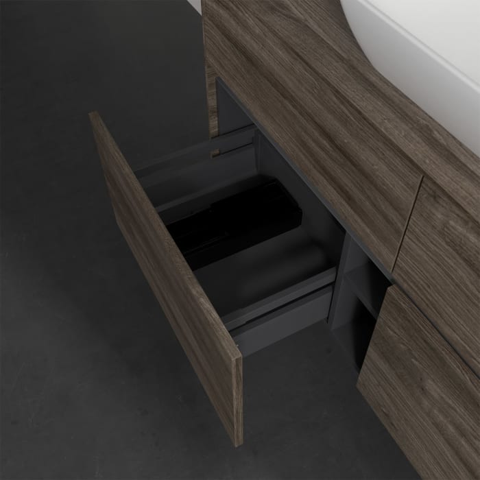 Villeroy & Boch Collaro Waschtischunterschrank 120 x 50 cm, mit 4 Auszügen und LED-Beleuchtung für Venticello Waschtisch