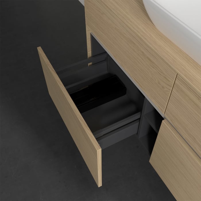 Villeroy & Boch Collaro Waschtischunterschrank 120 x 50 cm, mit 4 Auszügen und LED-Beleuchtung für Venticello Waschtisch