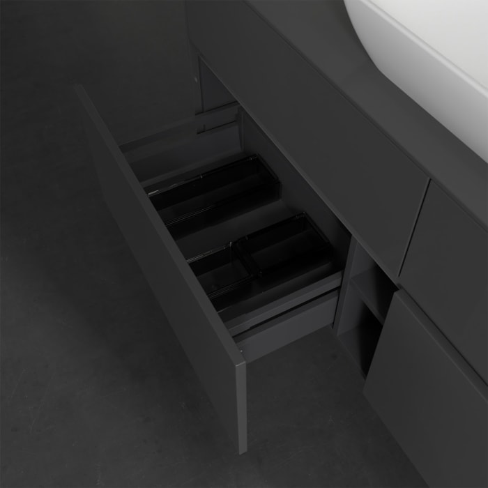 Villeroy & Boch Collaro Waschtischunterschrank 140 x 50 cm, mit 4 Auszügen und LED-Beleuchtung für Venticello Waschtisch