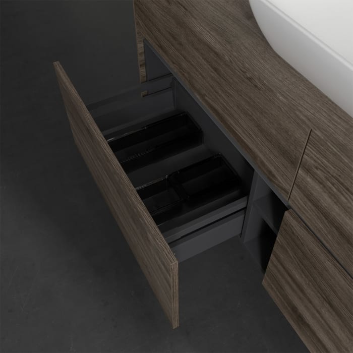 Villeroy & Boch Collaro Waschtischunterschrank 140 x 50 cm, mit 4 Auszügen und LED-Beleuchtung für Venticello Waschtisch