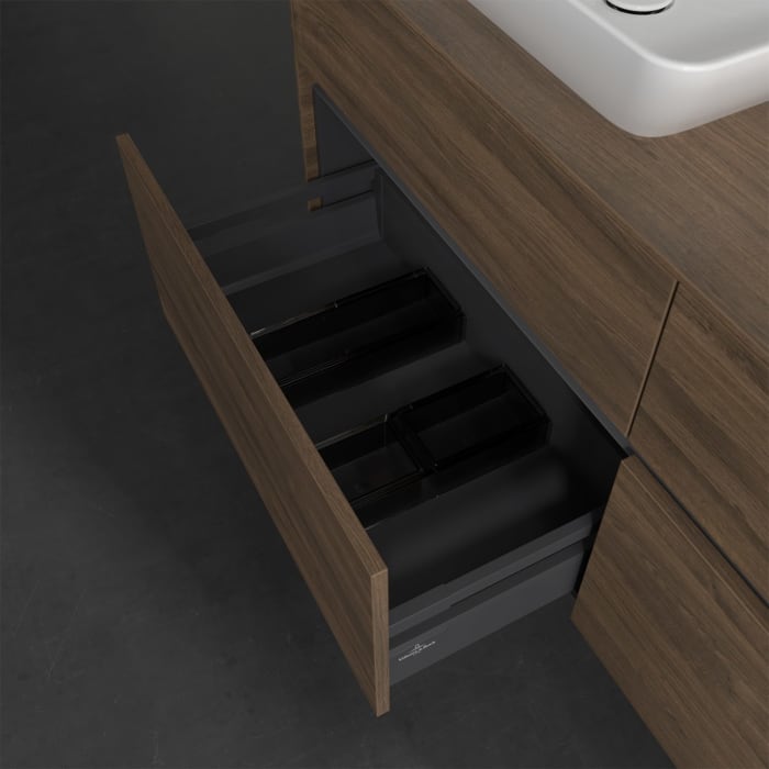 Villeroy & Boch Collaro Waschtischunterschrank 140 x 50 cm, mit 4 Auszügen und LED-Beleuchtung für Venticello Waschtisch