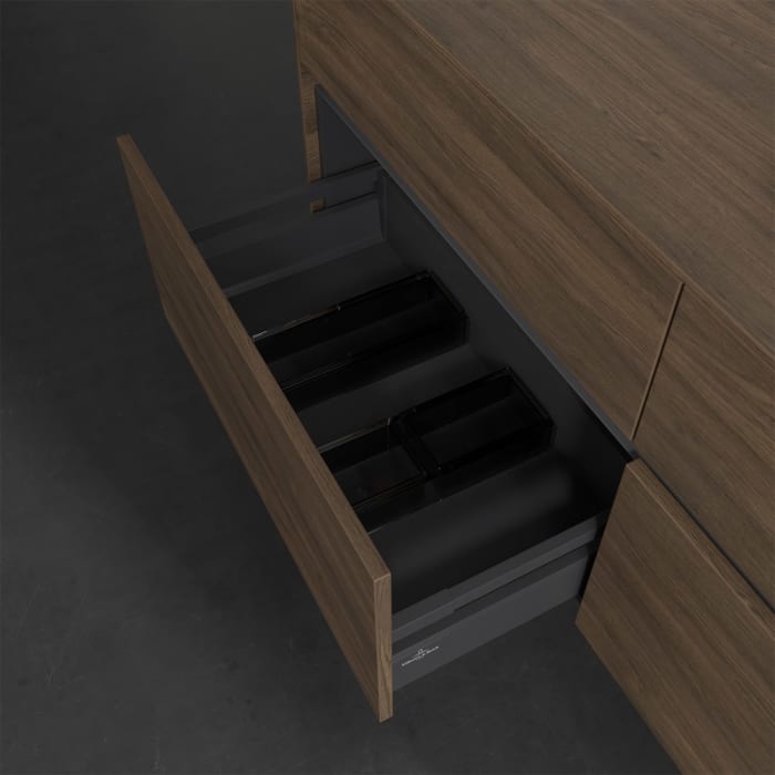 Villeroy & Boch Collaro Waschtischunterschrank 140 x 50 cm, mit 4 Auszügen und LED-Beleuchtung für Venticello Waschtisch