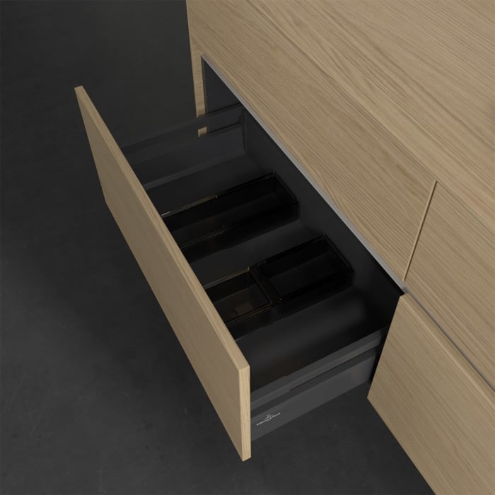 Villeroy & Boch Collaro Waschtischunterschrank 140 x 50 cm, mit 4 Auszügen und LED-Beleuchtung für Venticello Waschtisch