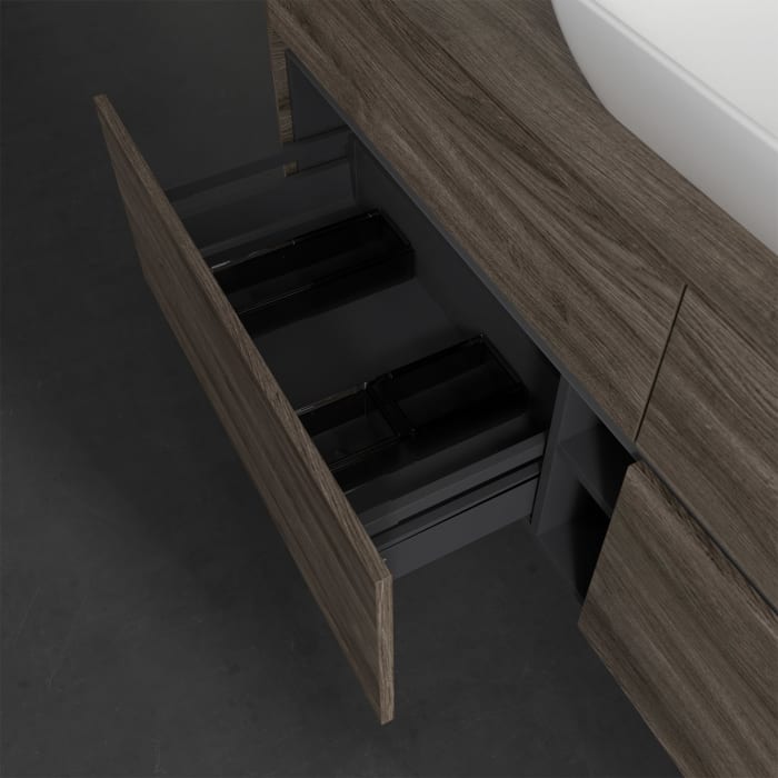 Villeroy & Boch Collaro Waschtischunterschrank 160 x 50 cm, mit 4 Auszügen und LED-Beleuchtung für Venticello Waschtisch