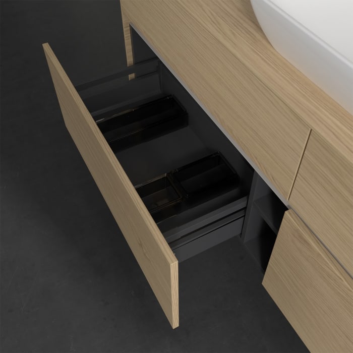 Villeroy & Boch Collaro Waschtischunterschrank 160 x 50 cm, mit 4 Auszügen und LED-Beleuchtung für Venticello Waschtisch