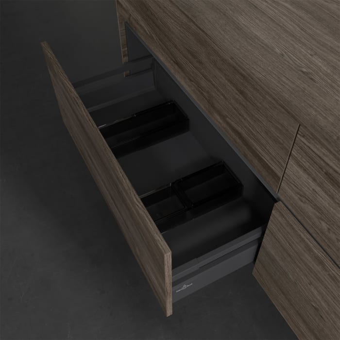 Villeroy & Boch Collaro Waschtischunterschrank 160 x 50 cm, mit 4 Auszügen und LED-Beleuchtung für Venticello Waschtisch